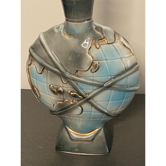 VTG Jim Beam 1964-1965 World's Fair Decanter Bottle Earth Orbit Planet Gold Blue - Picture 2 of 8